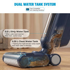 Cordless Wet Dry Vacuum Mop All-in-One Floor Cleaner with Auto Self-Cleaning System