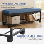 Large Storage Ottoman Bench Fabric Upholstered End 43 Inch