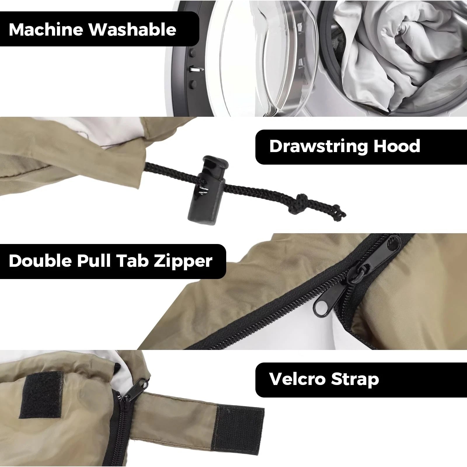 Waterproof Double Sleeping Bag for Adults with 2 Pillows