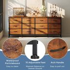 TV Stand with 12 Fabric Drawers Entertainment Center 71-Inch