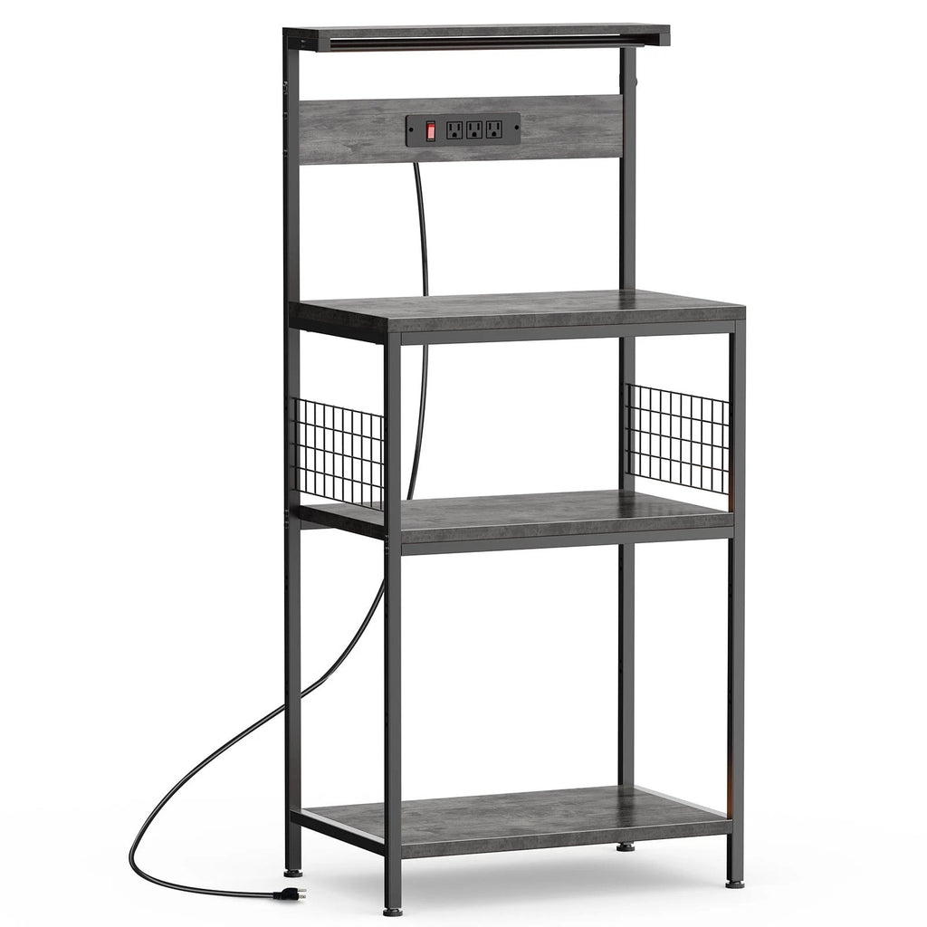 4Tier Microwave Stand Kitchen Baker’s Rack with Power Outlet