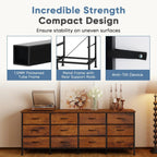 TV Stand with 12 Fabric Drawers Entertainment Center 71-Inch