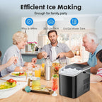 Self-Cleaning Countertop Ice Maker Machine with Handle Makes 9 Ice Cubes in 6 Minutes