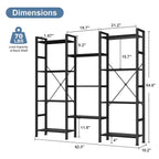 Triple 4Tier Modern Bookshelf with 11 Open Shelves Convertible Storage Display Organizer