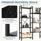 Triple 4Tier Modern Bookshelf with 11 Open Shelves Convertible Storage Display Organizer