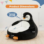 Penguin Kids Bean Bag Chair 33 Inch Animal Plush Sofa Seat