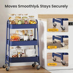 3Tier Small Rolling Metal Storage Organizer Mobile Utility Cart