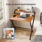 2Tier Folding Laptop Desk Space-Saving Compact Computer Table